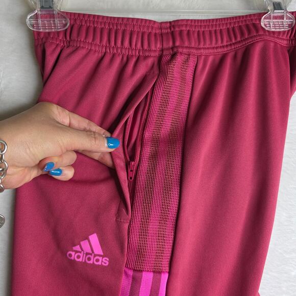 ADIDAS XS Pink Trio 21 W's Track Pants w Zip n drawstrings. AEROREADY Activewear - Picture 8 of 14